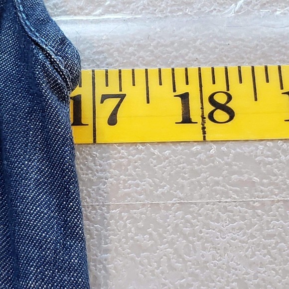 Talbots Blue Denim Tiered Jumper Maxi Dress Sleeveless Blue 6 Modest New - Picture 8 of 9